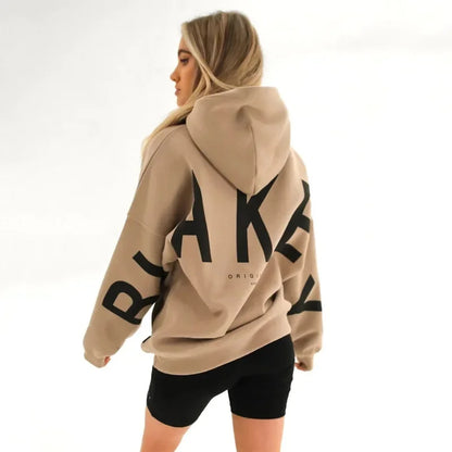 Women’s Stylish Printed Hoodie Thick Warm Streetwear Sweatshirt