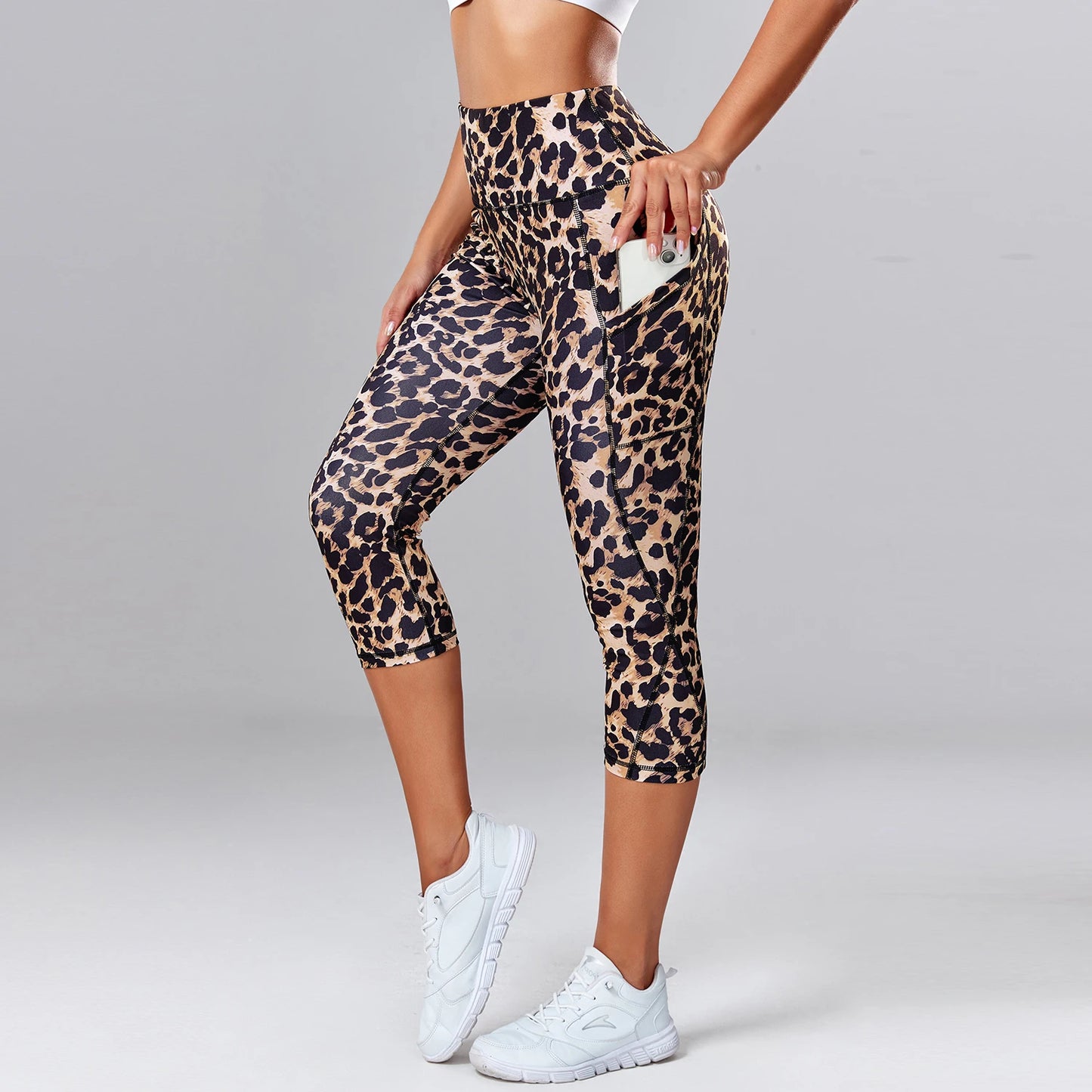 Sculpt & Flow - Leopard Print Capri