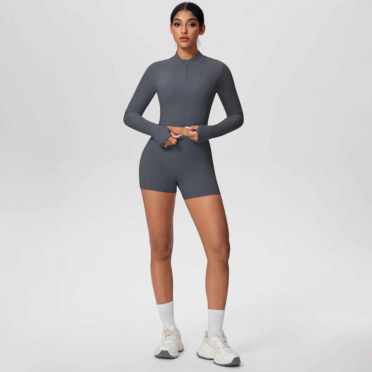 Women Yoga Set Quick Dry | Zipper Top Leggings Set