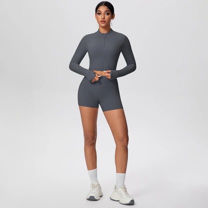 Women Yoga Set Quick Dry | Zipper Top Leggings Set