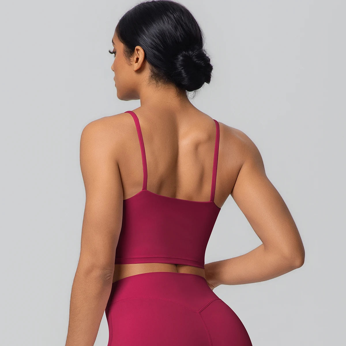 Women Backless Sports Bra Naked Feel Yoga Gym Workout Padded Top
