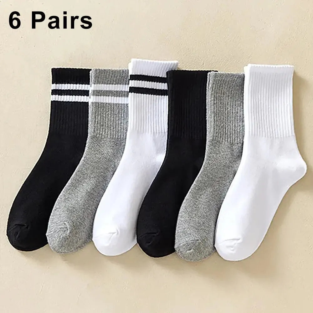 Women Mid Socks Multi Pack Breathable Sweat Absorb Casual Sports Socks