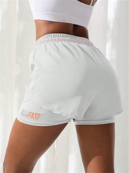Women’s High Rise Running Shorts – Elastic Waist Workout Shorts