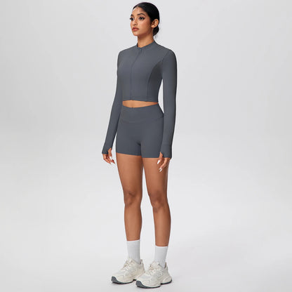 Women Yoga Set Quick Dry | Zipper Top Leggings Set