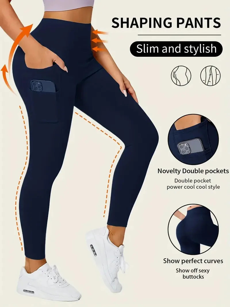 Contour Fit Leggings - Deep Pocket Shaping Black