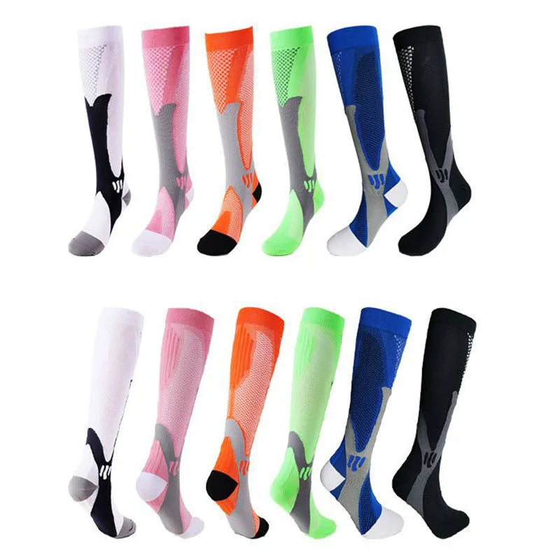 Womans Mens Running Compression Socks Unisex 20-30mmHg Sport Pain Relief Black