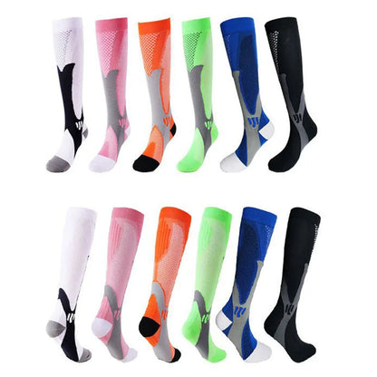 Womans Mens Running Compression Socks Unisex 20-30mmHg Sport Pain Relief Black