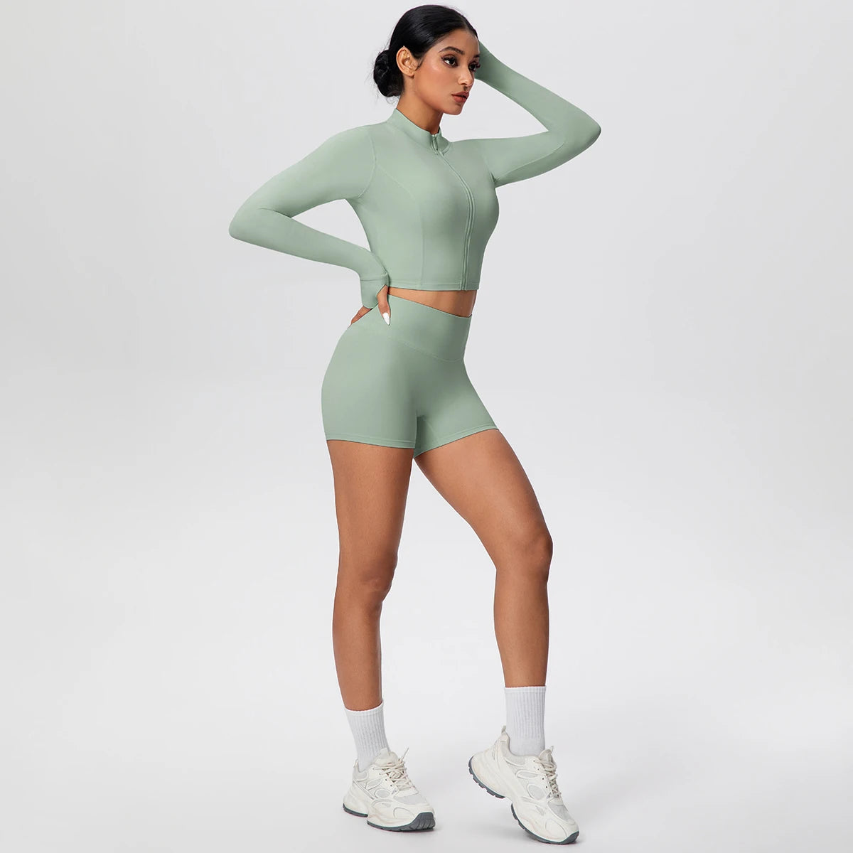 Women Yoga Set Quick Dry | Zipper Top Leggings Set