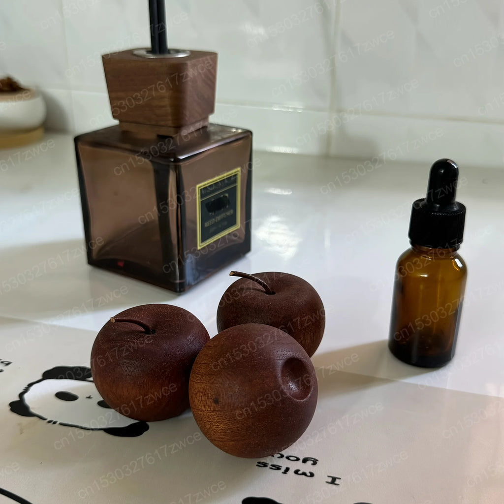 Natural Wood Apple Aroma Diffuser – Essential Oil Scent Decor
