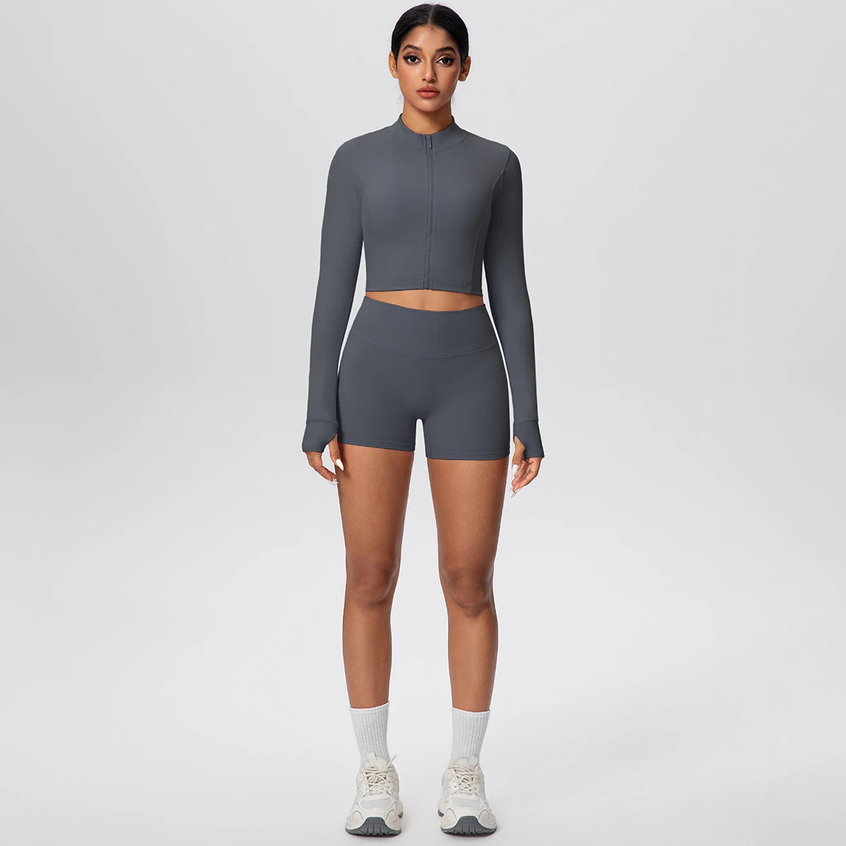 Women Yoga Set Quick Dry | Zipper Top Leggings Set