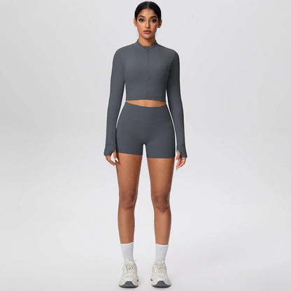 Women Yoga Set Quick Dry | Zipper Top Leggings Set