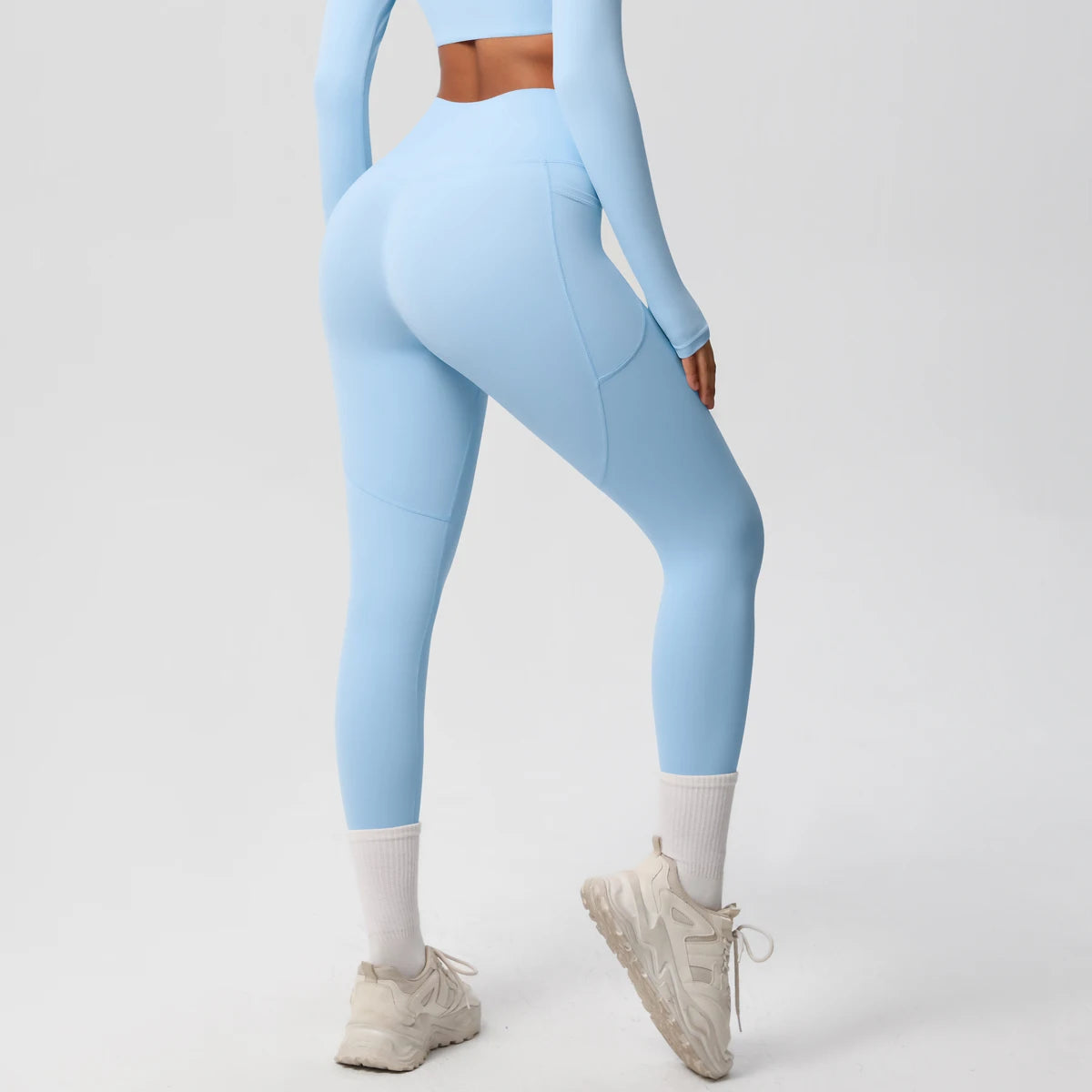 Second Skin Leggings - Pocket High Waist Blue
