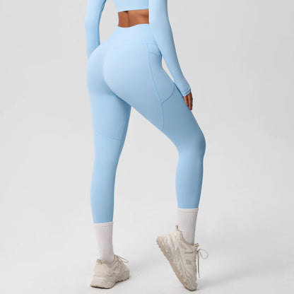 Second Skin Leggings - Pocket High Waist Blue