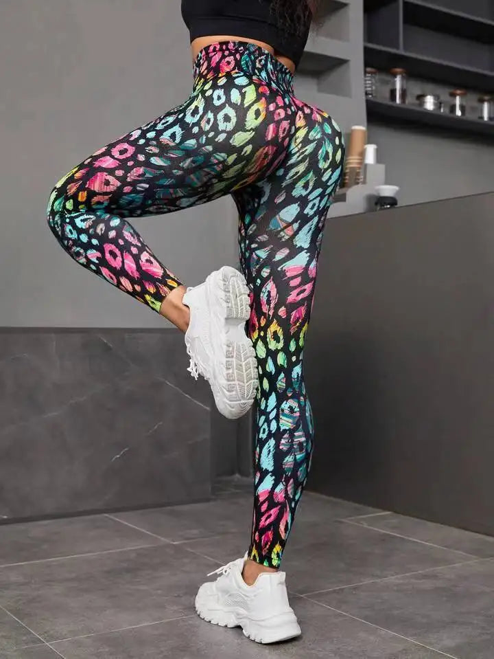 Second Skin Leggings - Seamless Multicolor Pattern