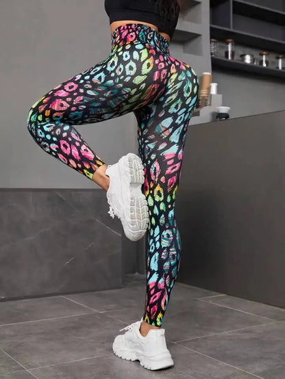 Second Skin Leggings - Seamless Multicolor Pattern