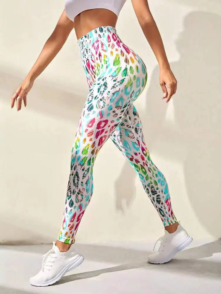 Second Skin Leggings - Seamless Multicolor Pattern