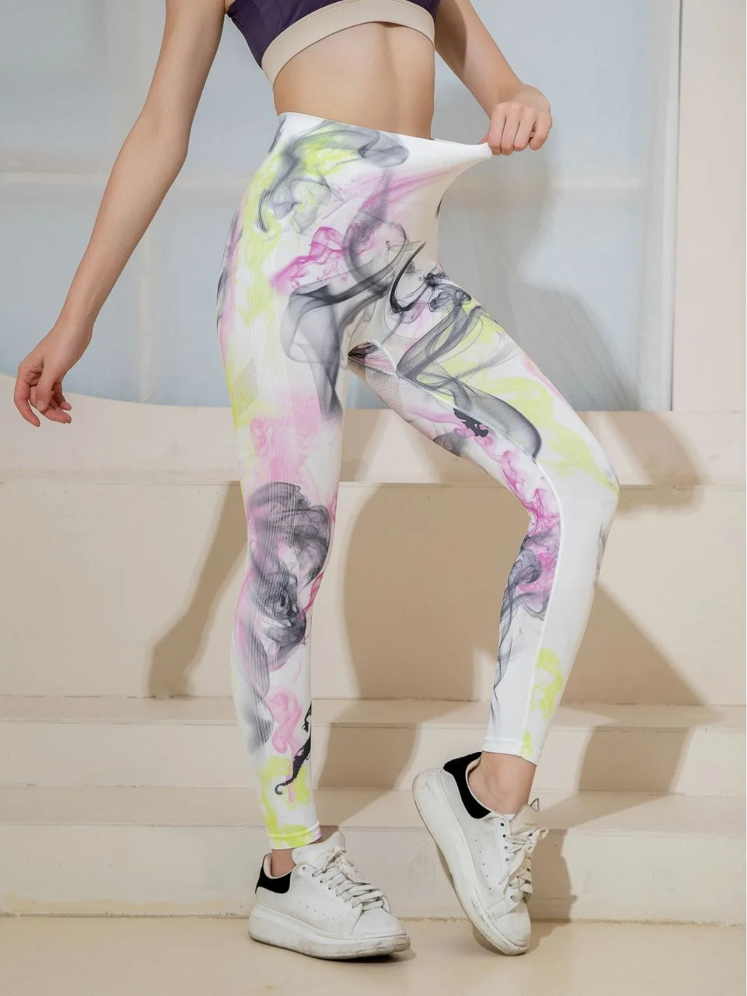 Second Skin Leggings - Seamless Multicolor Pattern