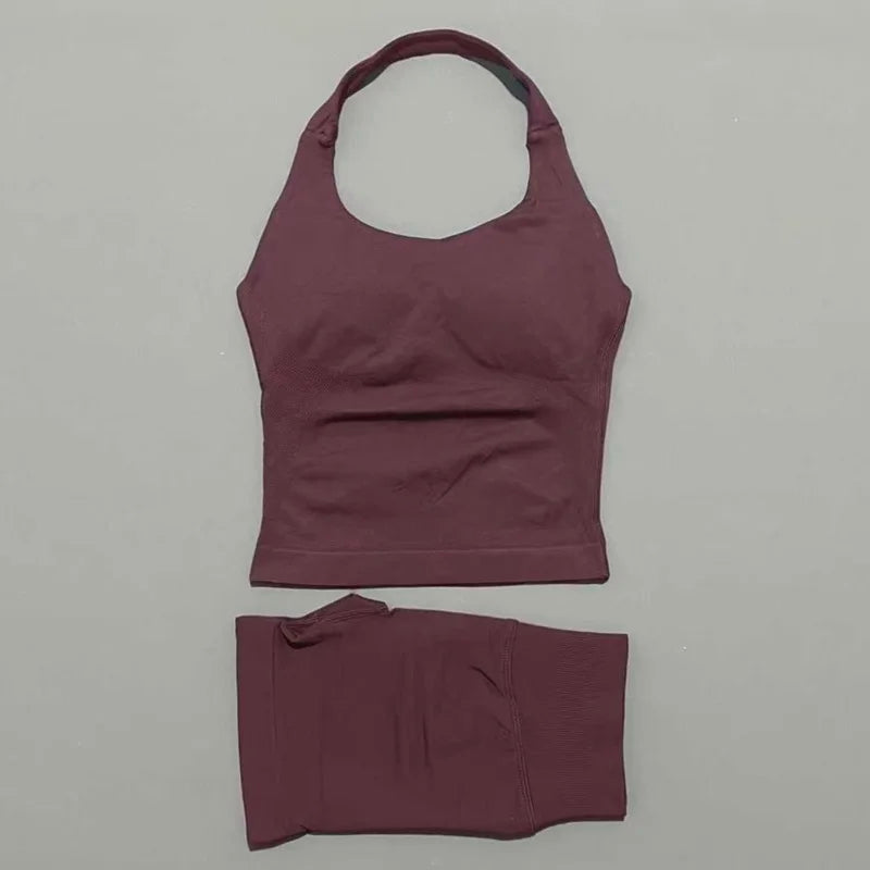 Curve & Flow Set - Seamless Halter Neck