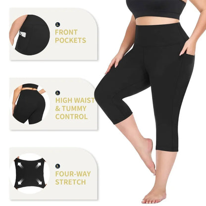 Sculpt & Flow Leggings - Plus Size Capri Black