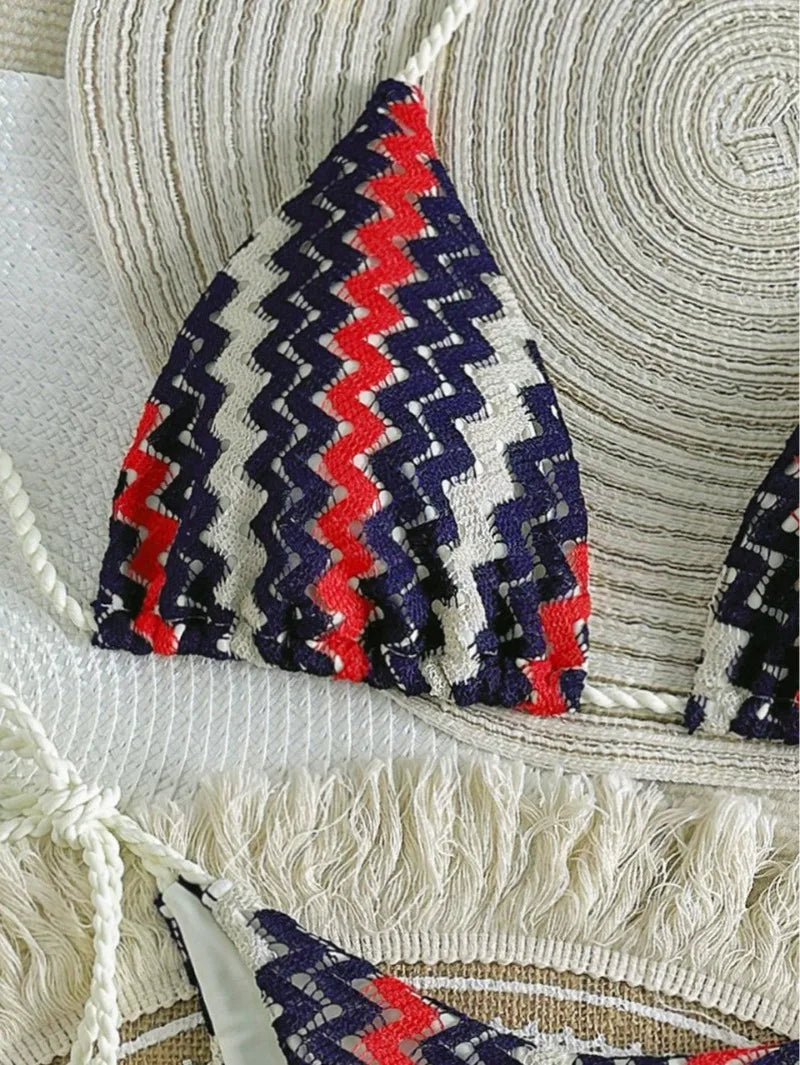 Laguna Isla - Stripey Crochet Bikini