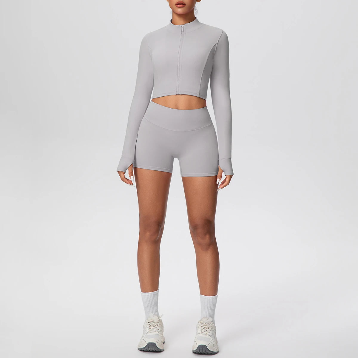 Women Yoga Set Quick Dry | Zipper Top Leggings Set