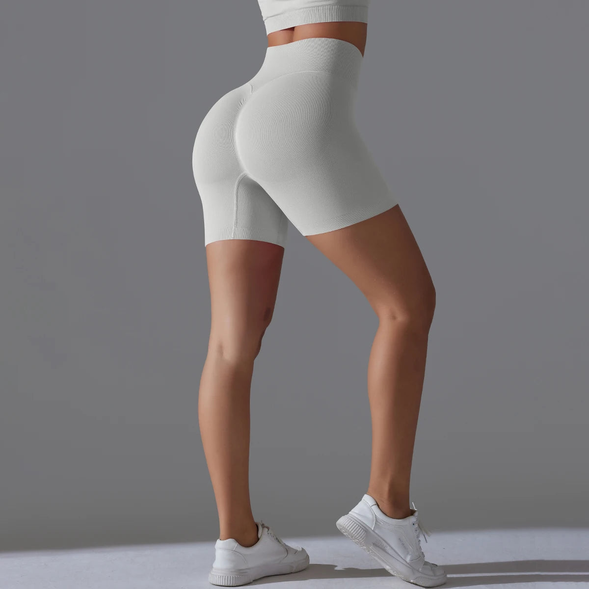 Womens High Waist Seamless Yoga Gym Shorts Running Fitness Workout Shorts