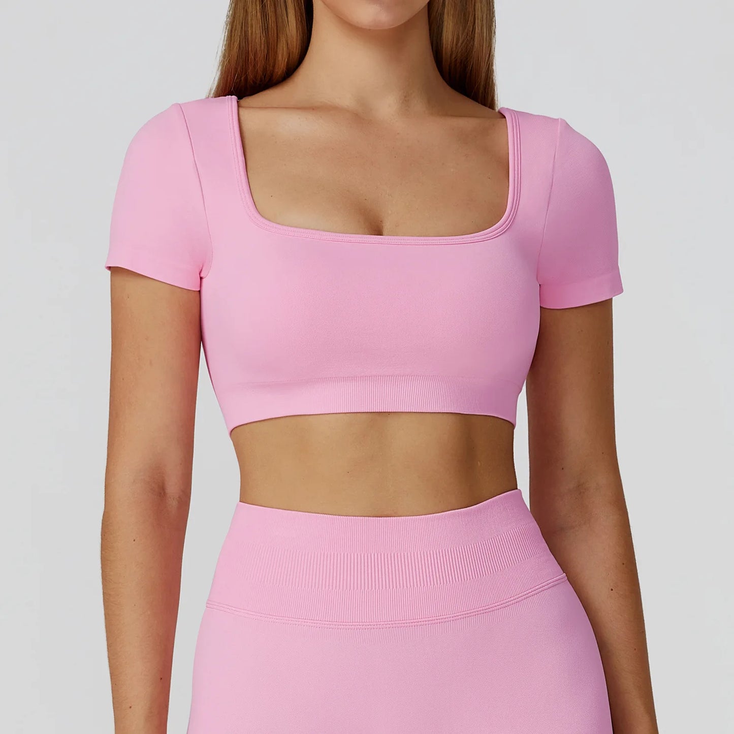 Women’s Gym Yoga Top | Square Neck Backless Fitness Outfit