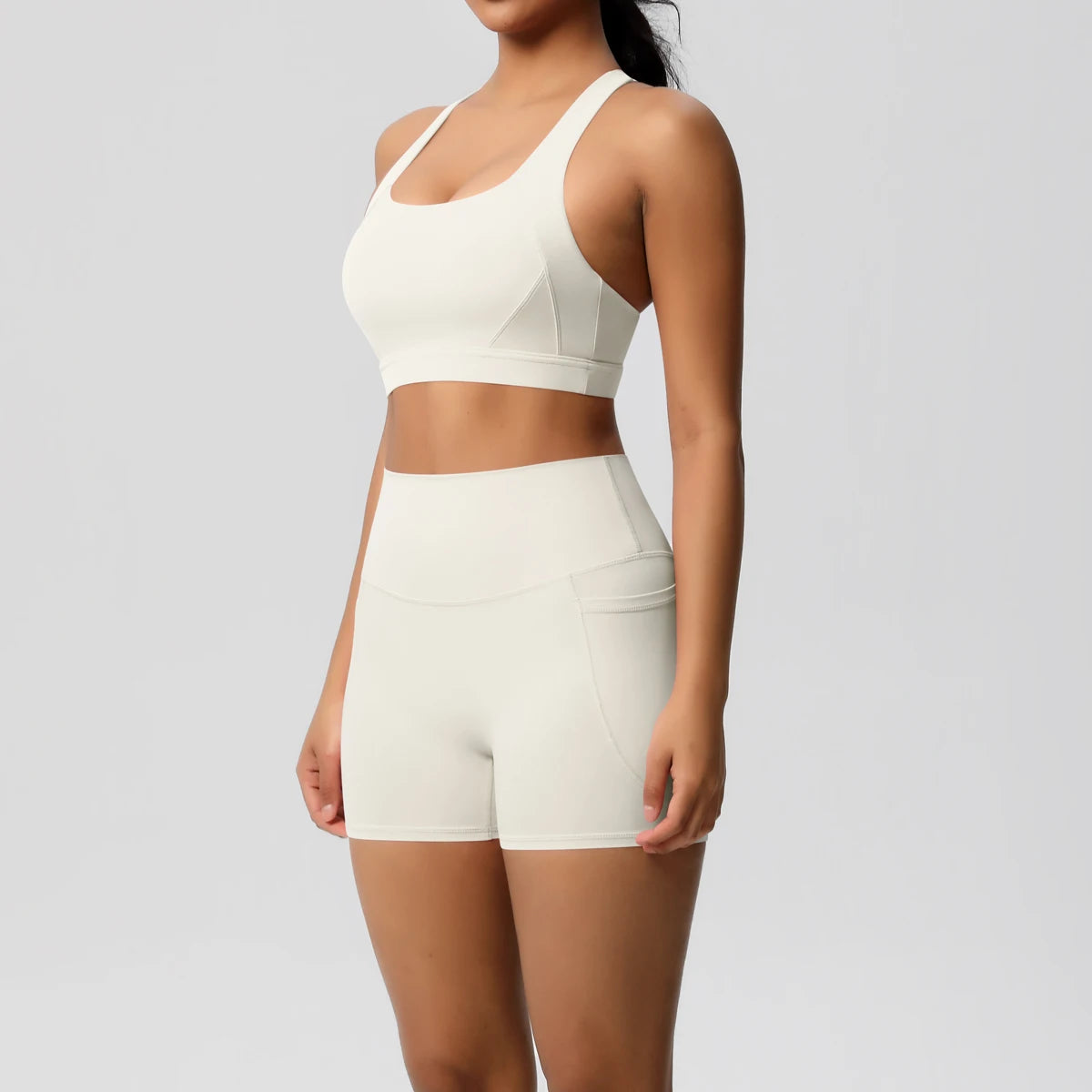 2 Piece Cross Fit Set Women | Pocket Leggings Gym Outfit