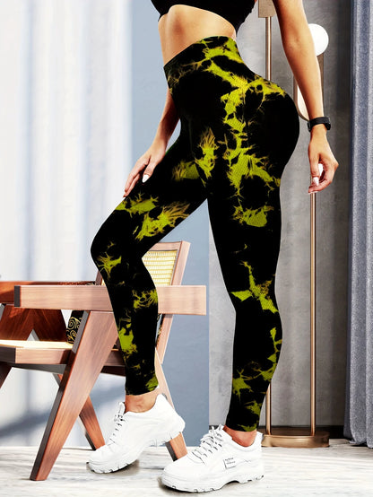 Contour Fit Leggings - Seamless Tie Dye