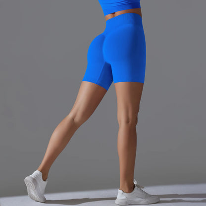 Womens High Waist Seamless Yoga Gym Shorts Running Fitness Workout Shorts
