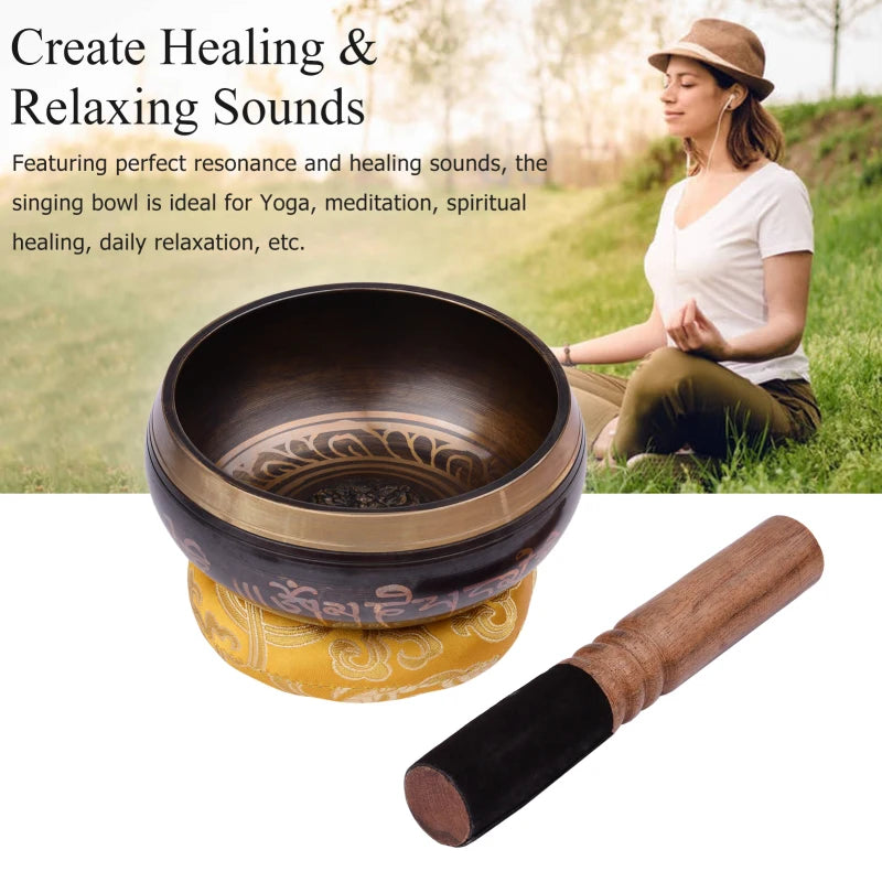 Tibetan Singing Bowl Set 5 Inch | Handmade Meditation Sound Bowl