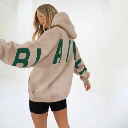 Women’s Stylish Printed Hoodie Thick Warm Streetwear Sweatshirt