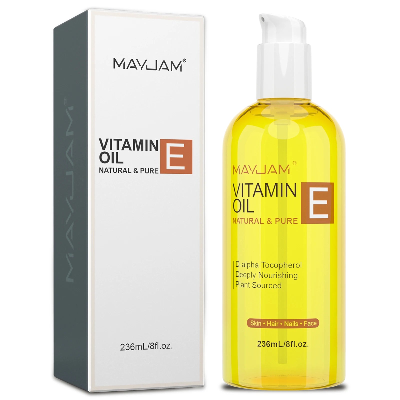 MAYJAM Vitamin E Oil for Face & Skin | Natural Moisturizing Brightening Oil 118ml / 236ml