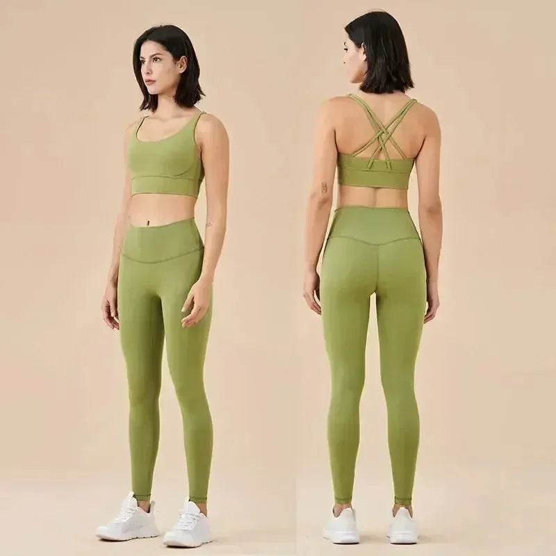 2 Piece Yoga Set | High Waist Booty Lift Gym Outfit