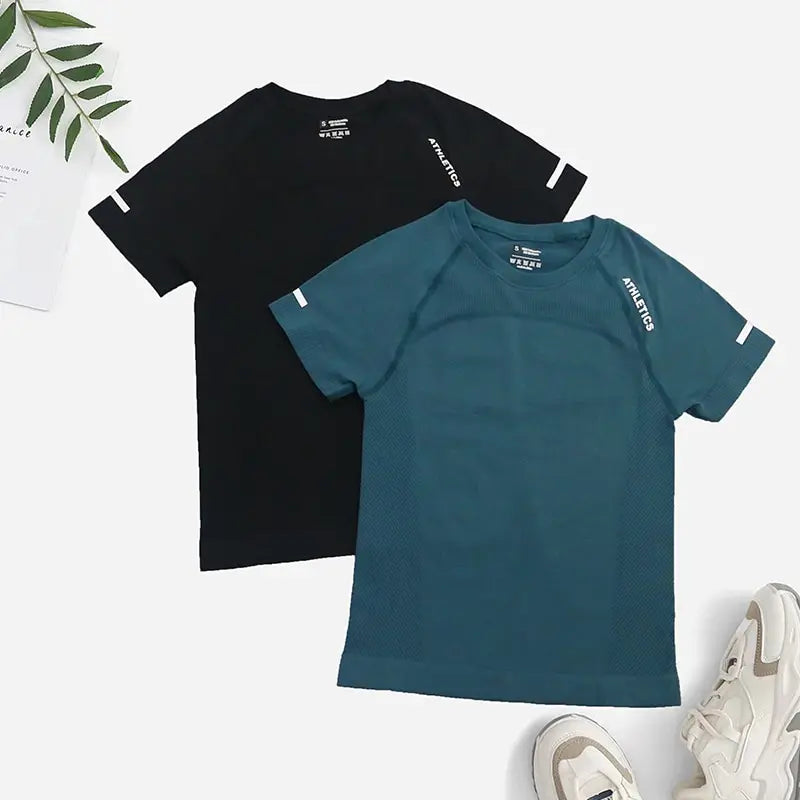 Women Seamless Yoga Workout T-Shirt 2 Pack Gym Top