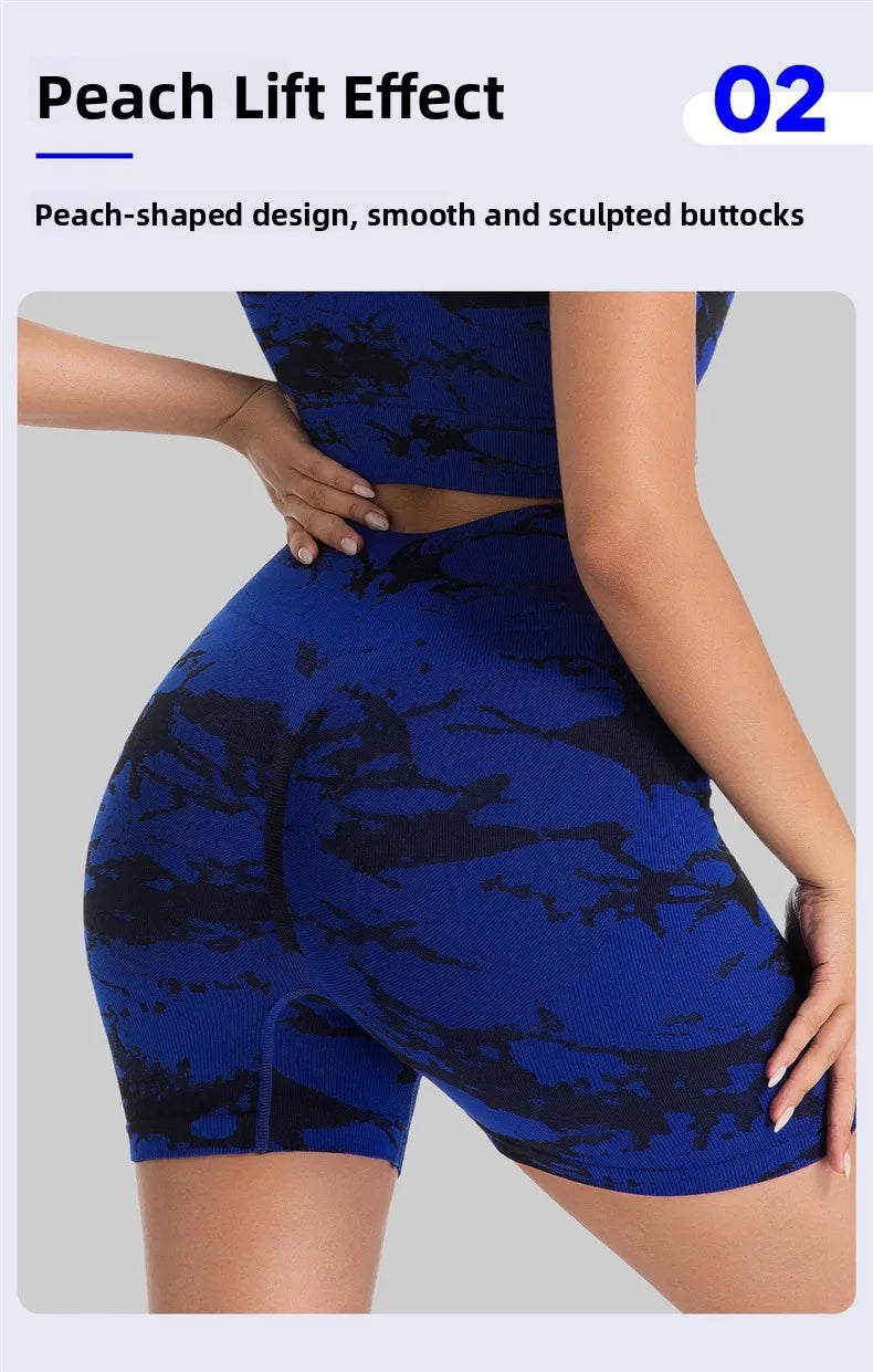 High-Waist Butt-Lifting Yoga Suit Women's Tight Sports Wear Breathable Quick-Dry Fitness Set Running Exercise Outfit