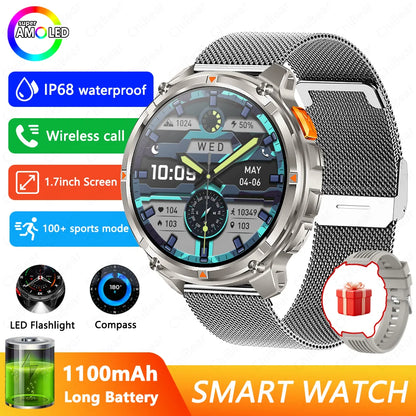 2026 T-Rex3 Pro Smart Watch 1100mAh GPS 5ATM Military Sports Compass Run