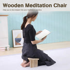 Wooden Meditation Bench | Foldable Ergonomic Yoga Kneeling Stool