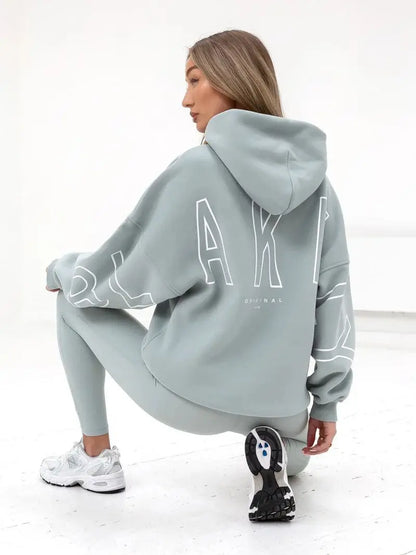 Womans Oversized Hip Hop Hoodie Printed Streetwear Sweatshirt Top