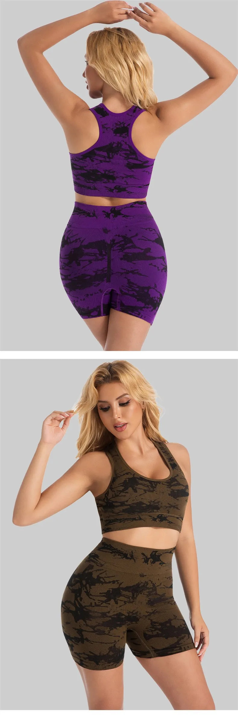 High-Waist Butt-Lifting Yoga Suit Women's Tight Sports Wear Breathable Quick-Dry Fitness Set Running Exercise Outfit