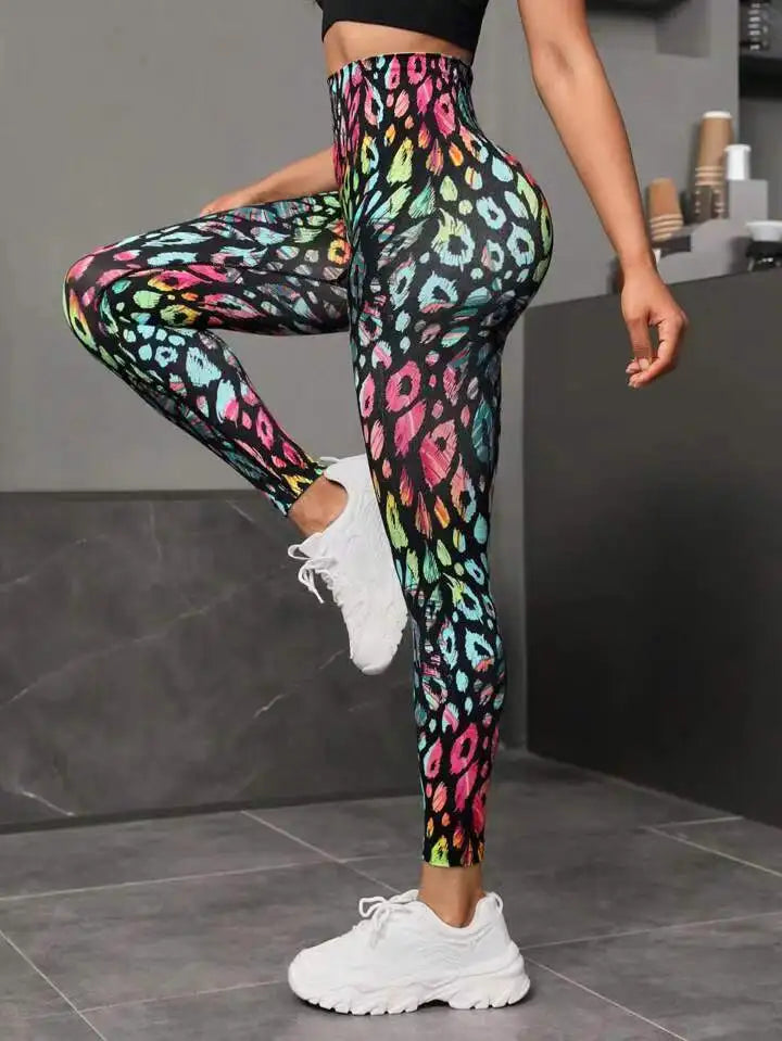 Second Skin Leggings - Seamless Multicolor Pattern