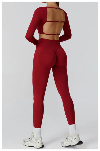 Women’s Gym Yoga Top | Square Neck Backless Fitness Outfit