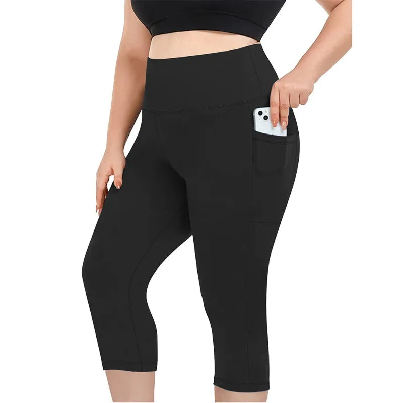 Sculpt & Flow Leggings - Plus Size Capri Black
