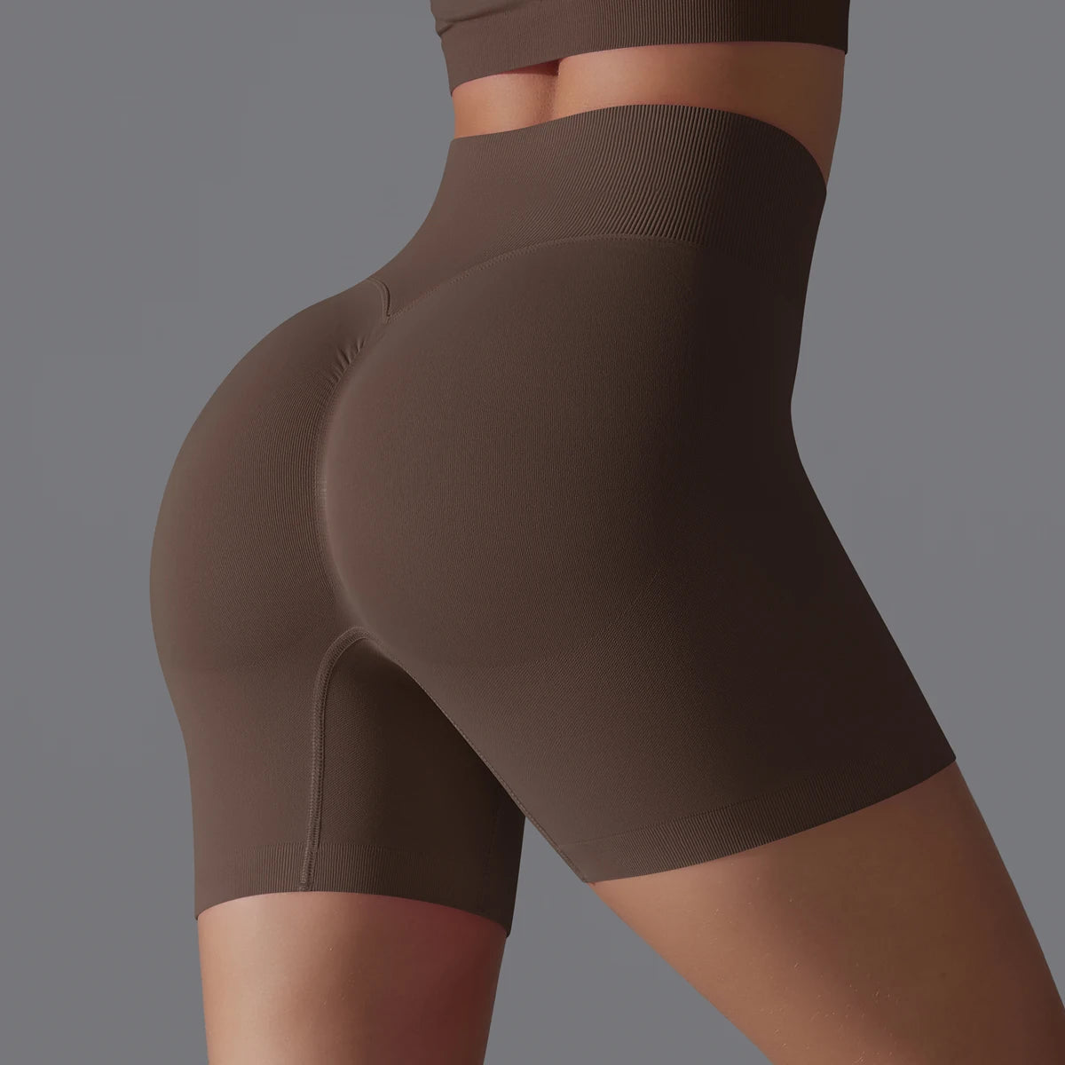 Womens High Waist Seamless Yoga Gym Shorts Running Fitness Workout Shorts