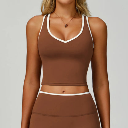 Women Sports Bra High Support Yoga Top Gym Workout Padded Fitness Vest