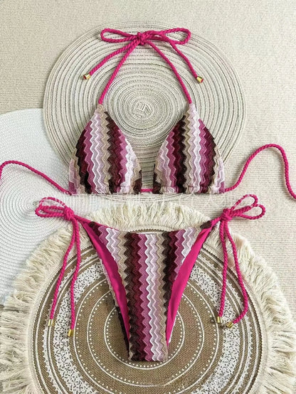 Laguna Isla - Stripey Crochet Bikini