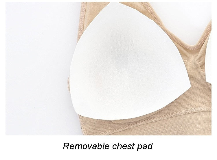 Womens Sports Bra Vest Breathable Padded Shockproof Gym Running Fitness Top