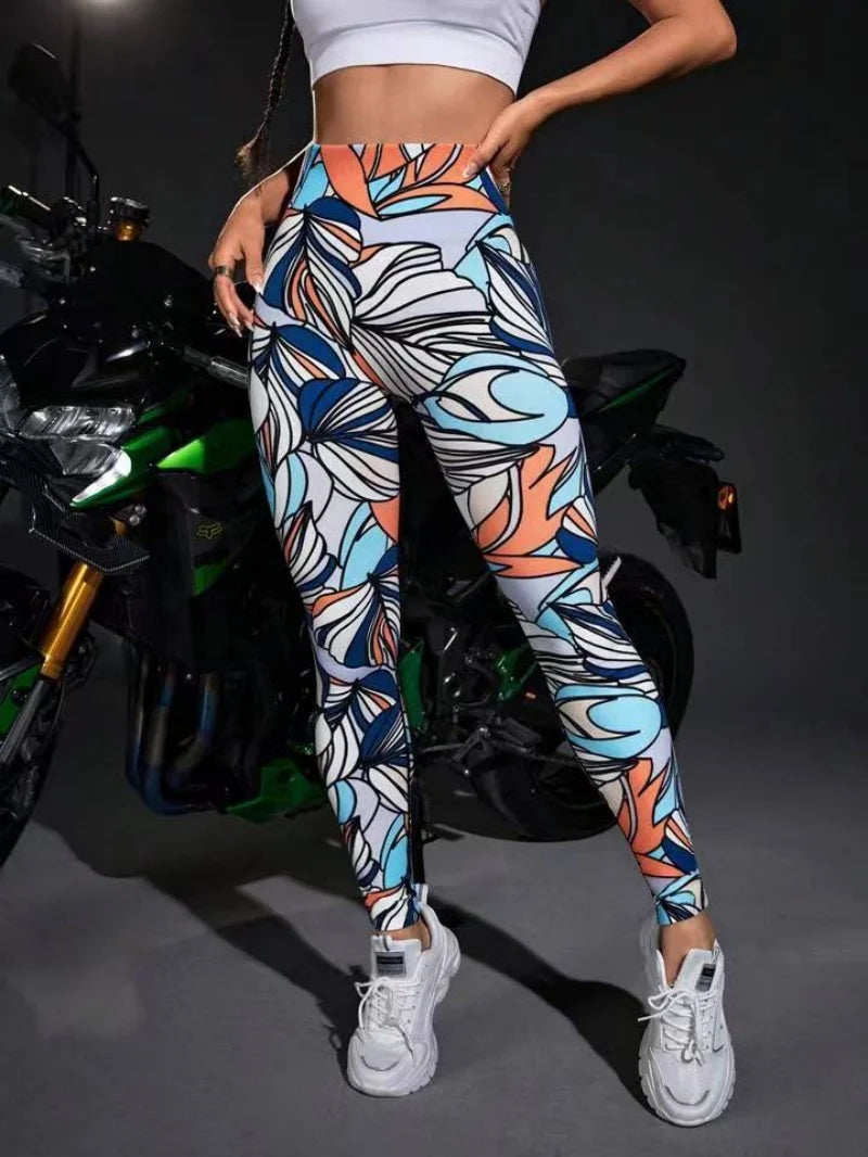 Second Skin Leggings - Seamless Multicolor Pattern