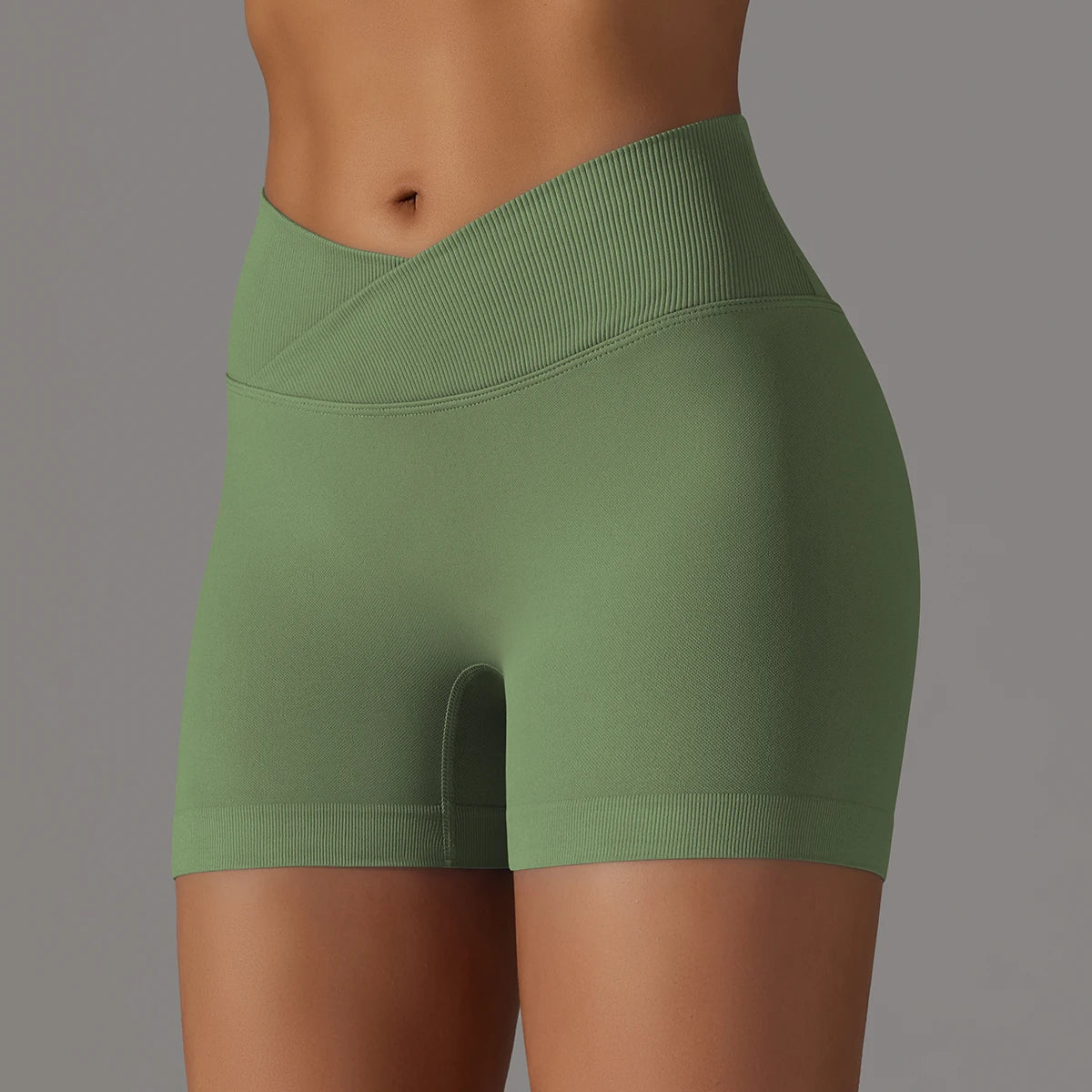 Womens High Waist Gym Running Shorts Seamless Scrunch Butt Fitness Workout