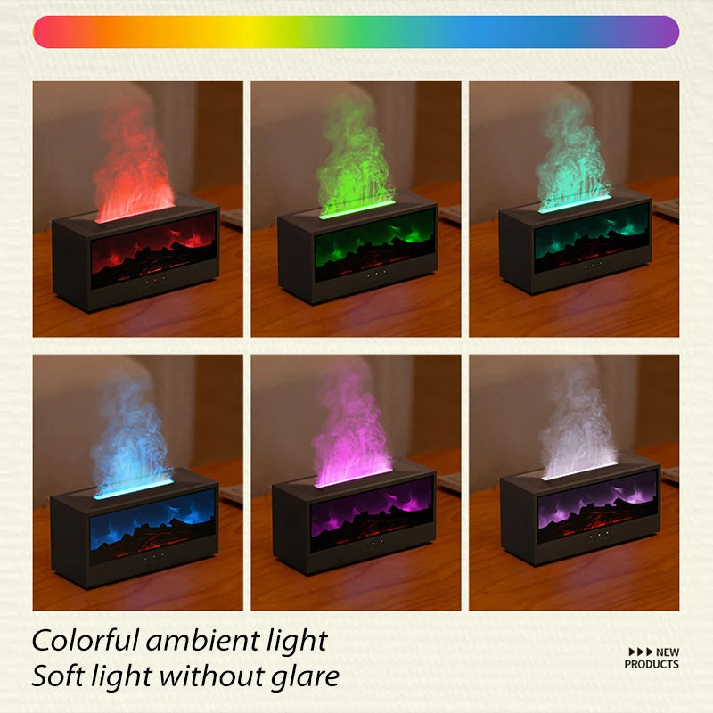 Fireplace Aroma Diffuser | Waterless Essential Oil Humidifier Remote